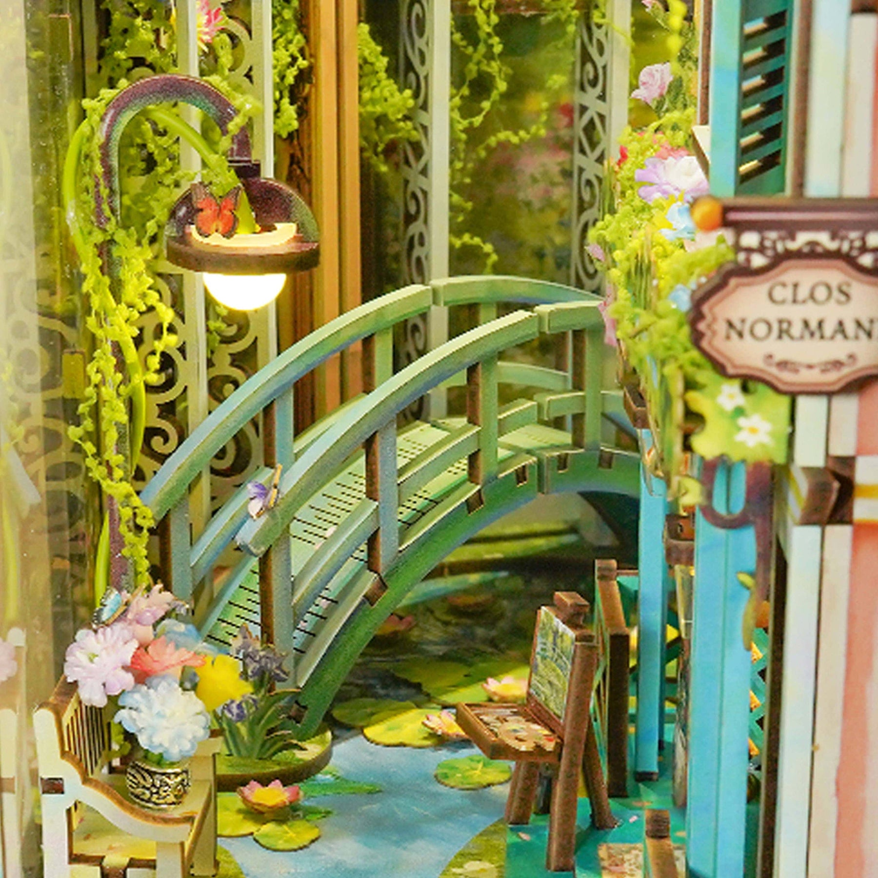 Hands Craft Model Kits > Other Model Kits DIY Book Nook Kit: Giverny Garden w/ Dust Cover 810101583186 HTQ138
