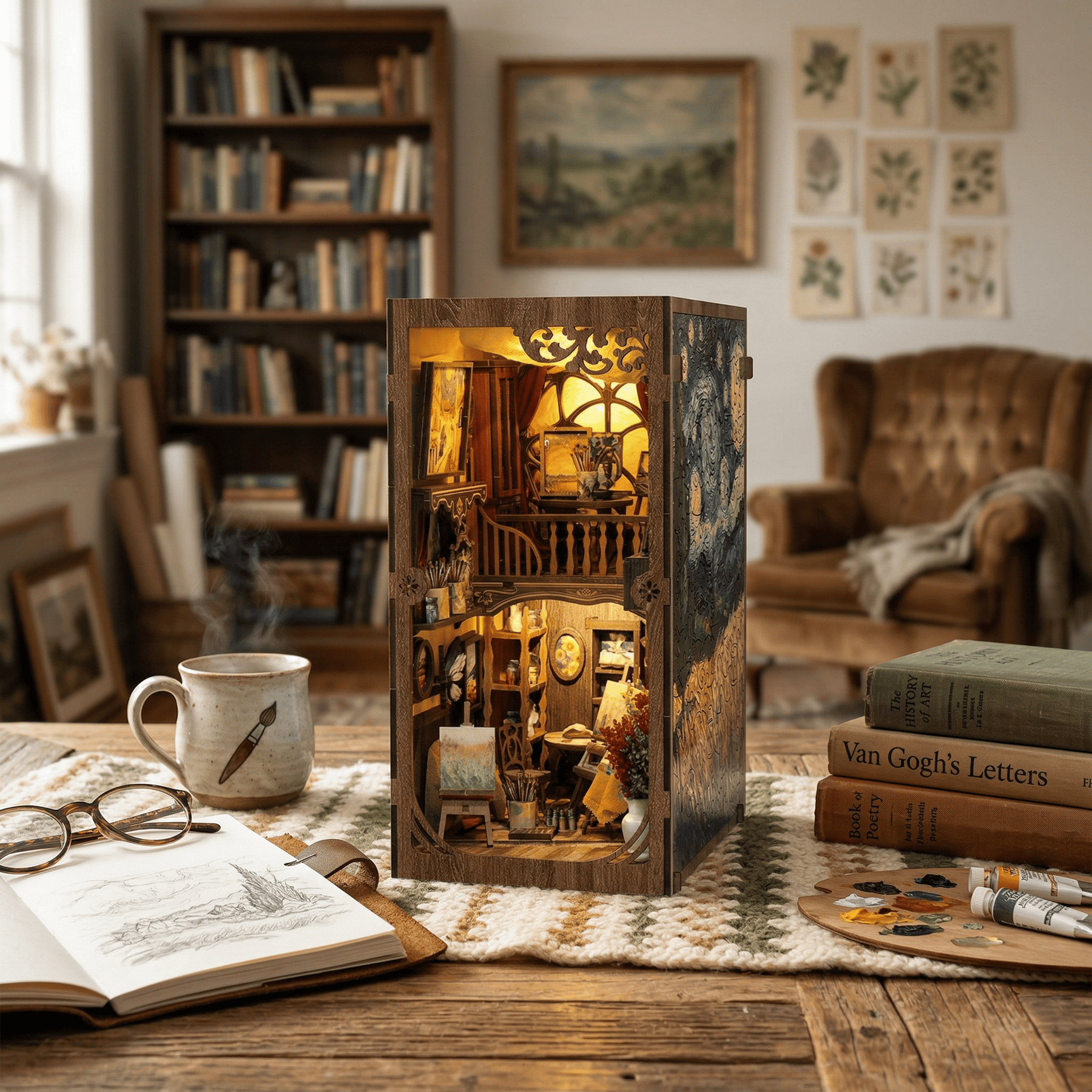 Hands Craft Model Kits > Other Model Kits DIY Book Nook Kit: Golden Twilight Studio 810101583636 BNH102