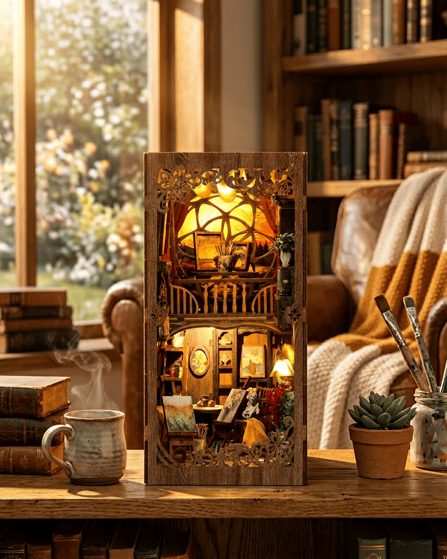 Hands Craft Model Kits > Other Model Kits DIY Book Nook Kit: Golden Twilight Studio 810101583636 BNH102