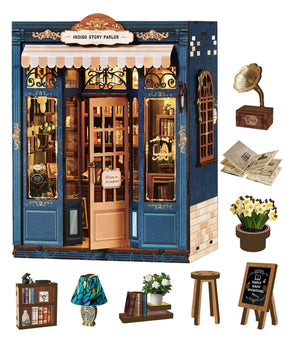 Hands Craft Model Kits > Other Model Kits DIY Book Nook Kit: Indigo Story Parlor 810101583629 BNH402