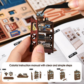 Hands Craft Model Kits > Other Model Kits DIY Book Nook Kit: Indigo Story Parlor 810101583629 BNH402