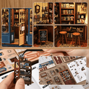 Hands Craft Model Kits > Other Model Kits DIY Book Nook Kit: Indigo Story Parlor 810101583629 BNH402