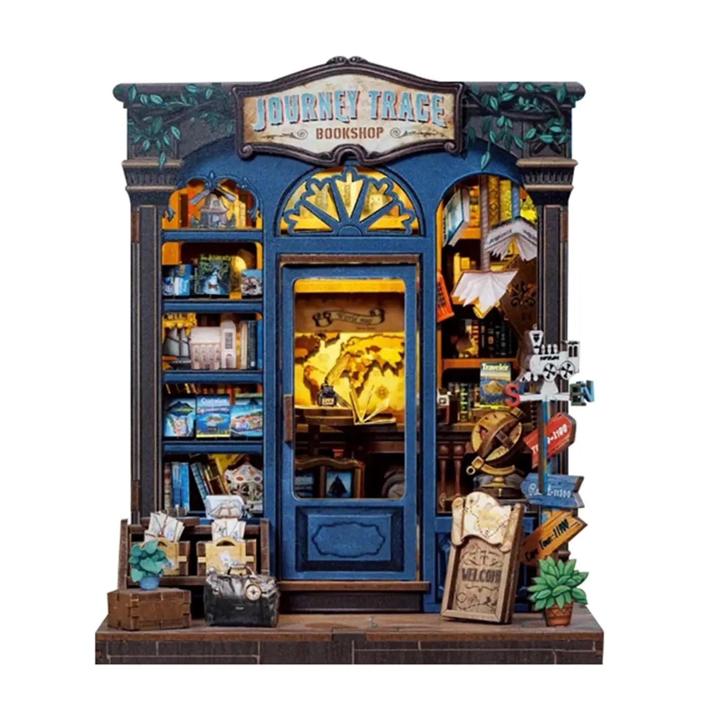 Hands Craft Model Kits > Other Model Kits Diy Book Nook Kit: Journey Trace Bookshop 810101582158 HCB403