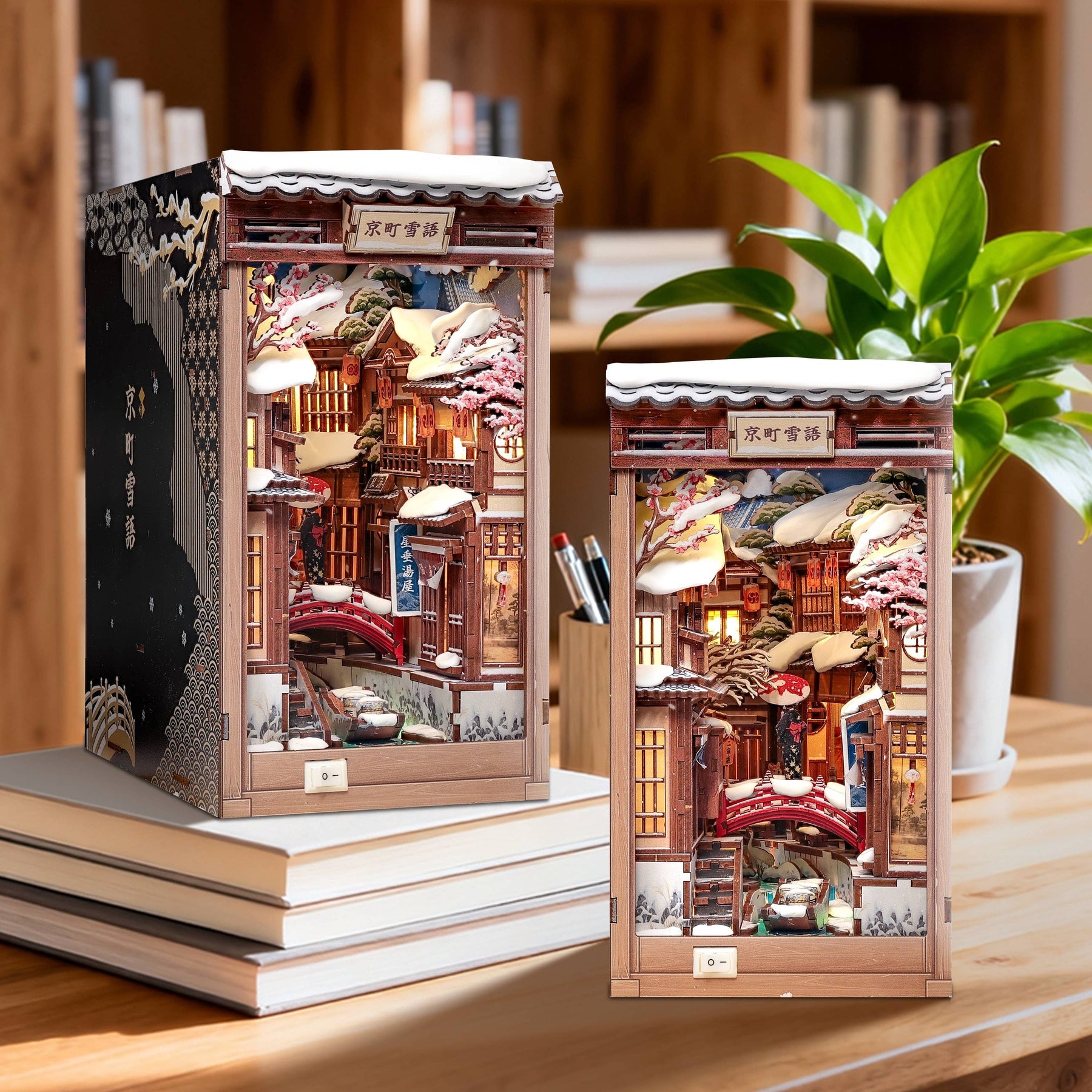Hands Craft Model Kits > Other Model Kits DIY Book Nook Kit: Kyoto Snow Whisper 810101584091 HCB111