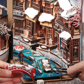 Hands Craft Model Kits > Other Model Kits DIY Book Nook Kit: Kyoto Snow Whisper 810101584091 HCB111
