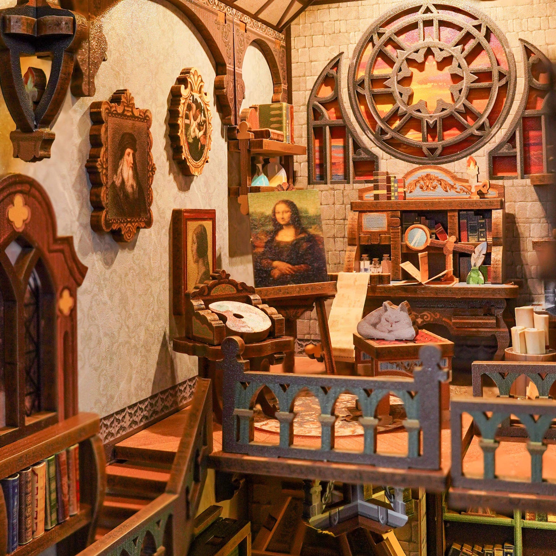 Hands Craft Model Kits > Other Model Kits DIY Book Nook Kit: Leonardo da Vinci w/ Dust Cover 810101582769 HTQ135