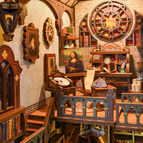 Hands Craft Model Kits > Other Model Kits DIY Book Nook Kit: Leonardo da Vinci w/ Dust Cover 810101582769 HTQ135
