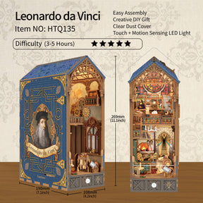 Hands Craft Model Kits > Other Model Kits DIY Book Nook Kit: Leonardo da Vinci w/ Dust Cover 810101582769 HTQ135