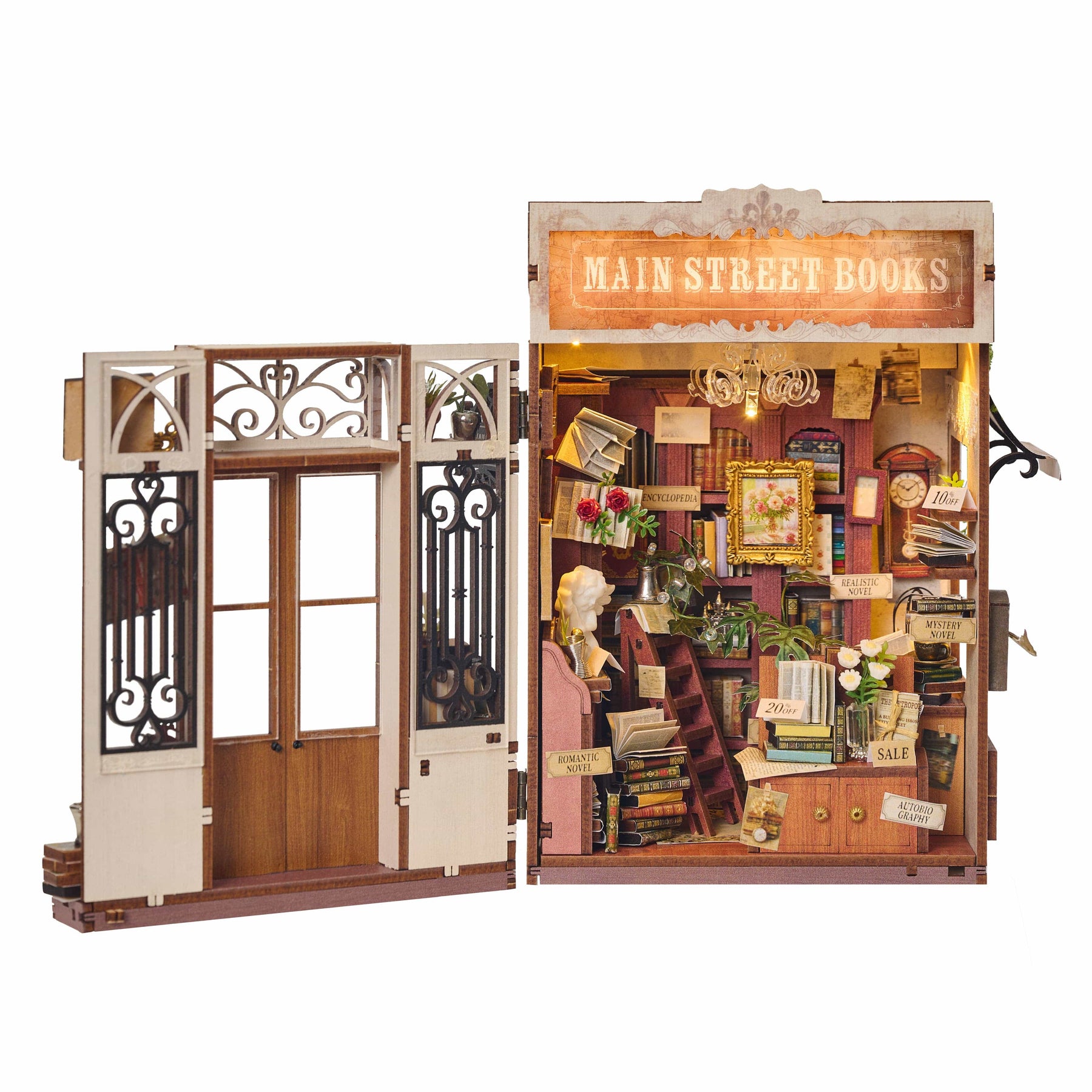 Hands Craft Model Kits > Other Model Kits DIY Book Nook Kit: Main Street Books 810101583346 MIN206