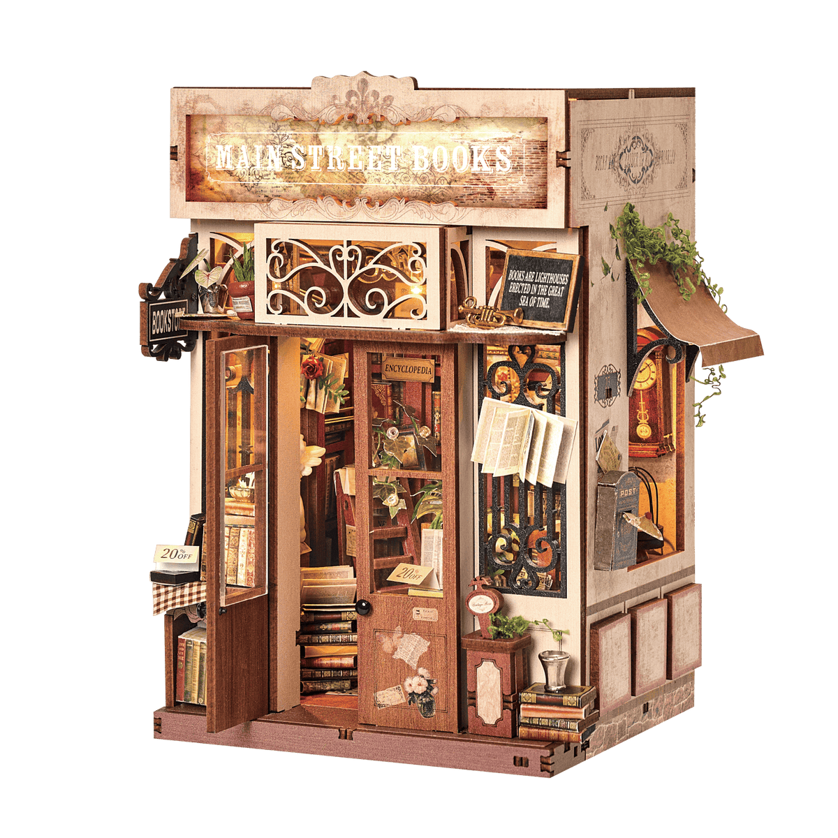 Hands Craft Model Kits > Other Model Kits DIY Book Nook Kit: Main Street Books 810101583346 MIN206