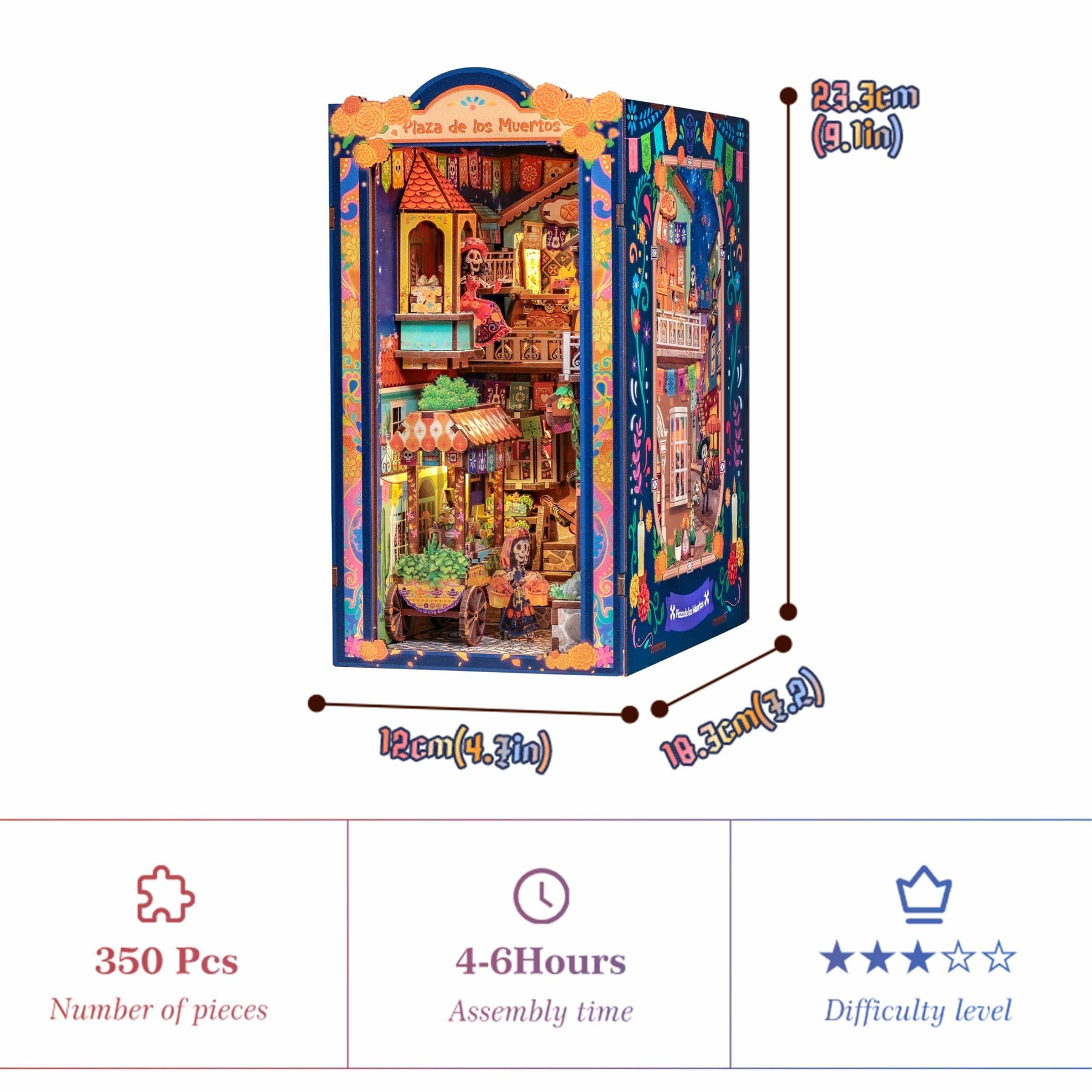 Hands Craft Model Kits > Other Model Kits DIY Book Nook Kit: Plaza de los Muertos 810101584084 HCB110
