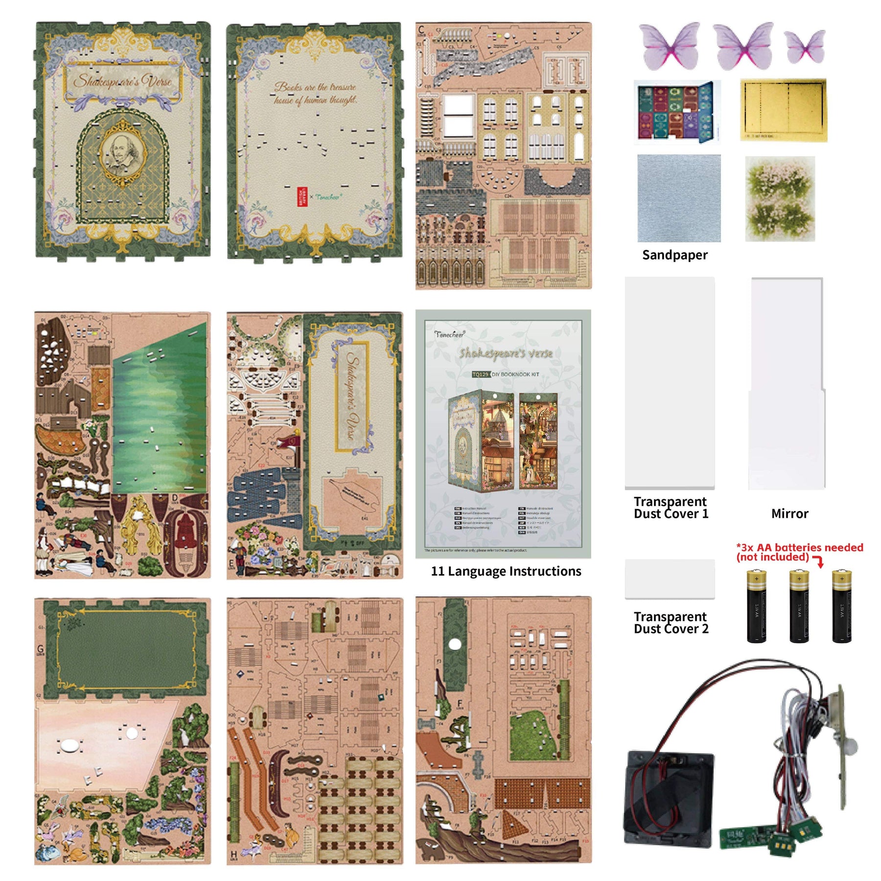 Hands Craft Model Kits > Other Model Kits DIY Book Nook Kit: Shakespeare's Verse with Dust Cover 6971683351298 TQ129