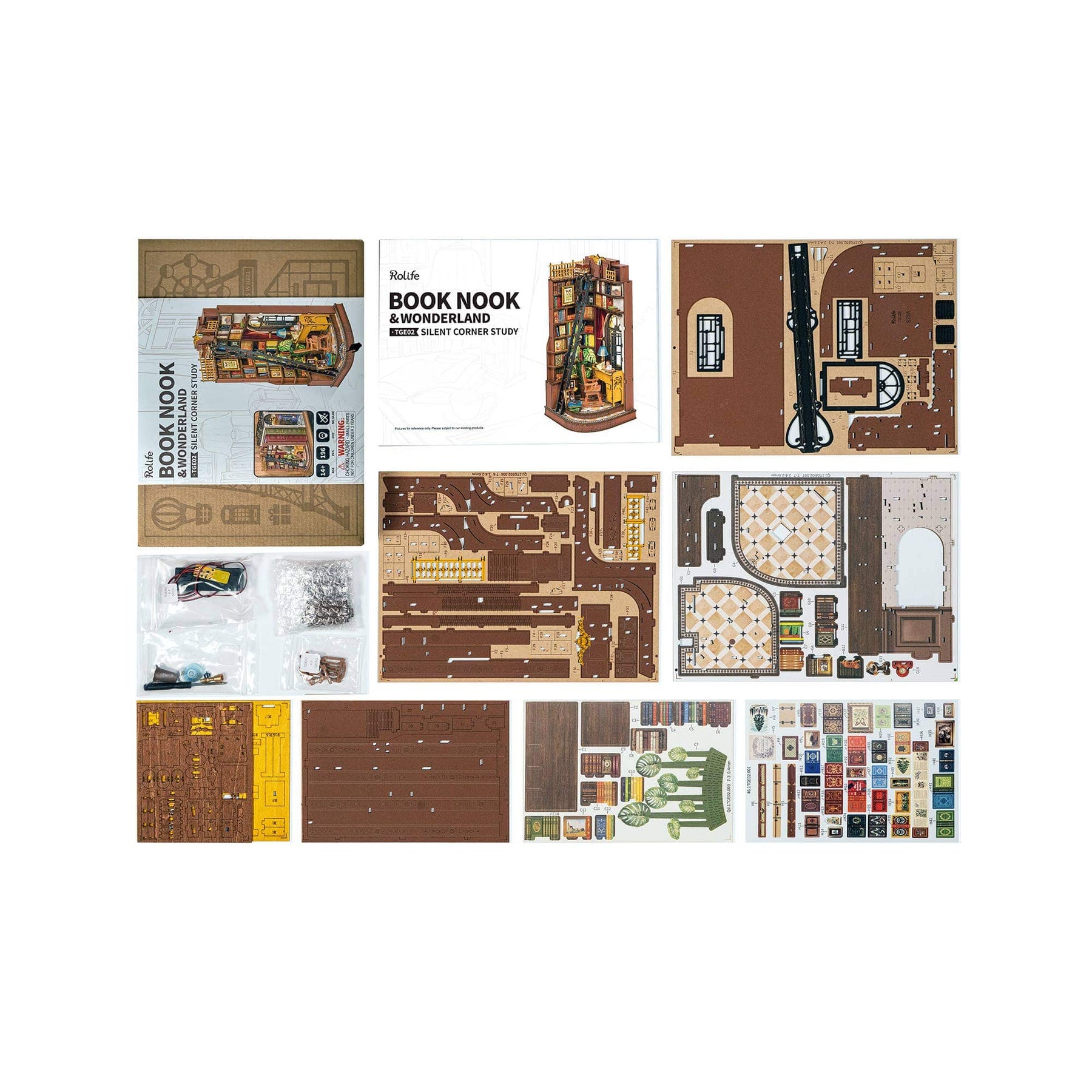 Hands Craft Model Kits > Other Model Kits DIY Book Nook Kit: Silent Corner Study 810101582271 TGE02