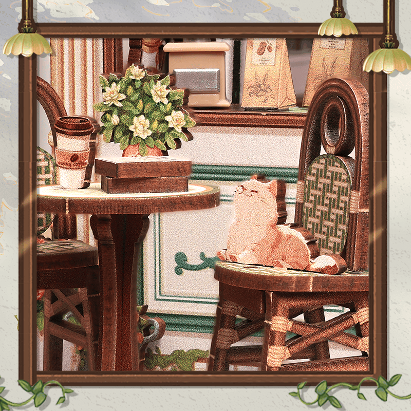 Hands Craft Model Kits > Other Model Kits DIY Book Nook Kit: Sunny Café 810101582813 HCB406