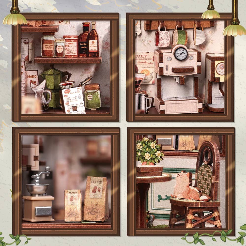 Hands Craft Model Kits > Other Model Kits DIY Book Nook Kit: Sunny Café 810101582813 HCB406