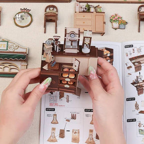 Hands Craft Model Kits > Other Model Kits DIY Book Nook Kit: Sunny Café 810101582813 HCB406