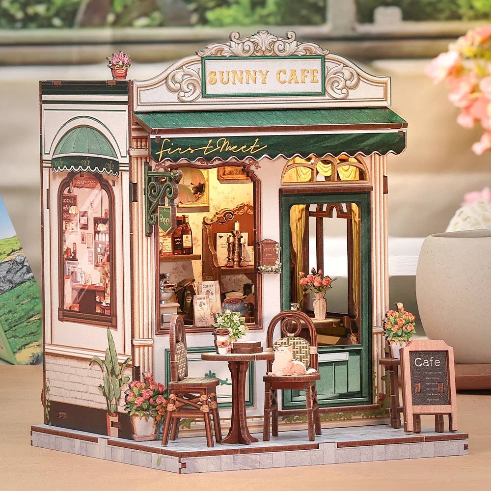 Hands Craft Model Kits > Other Model Kits DIY Book Nook Kit: Sunny Café 810101582813 HCB406