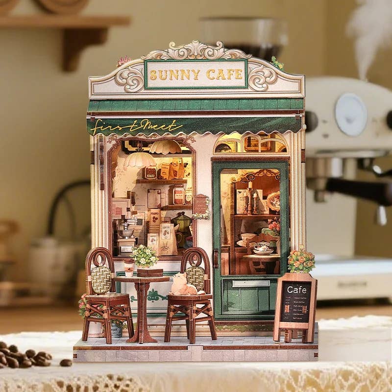 Hands Craft Model Kits > Other Model Kits DIY Book Nook Kit: Sunny Café 810101582813 HCB406