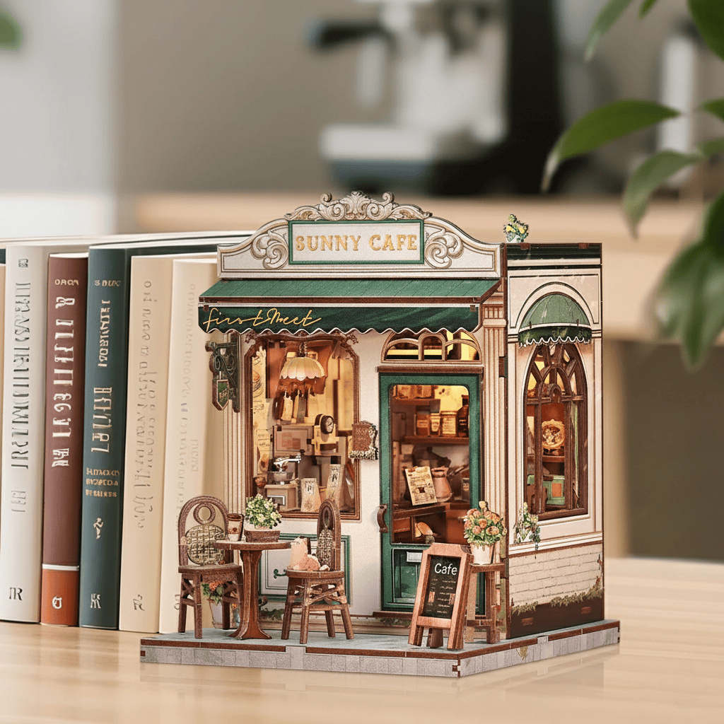 Hands Craft Model Kits > Other Model Kits DIY Book Nook Kit: Sunny Café 810101582813 HCB406