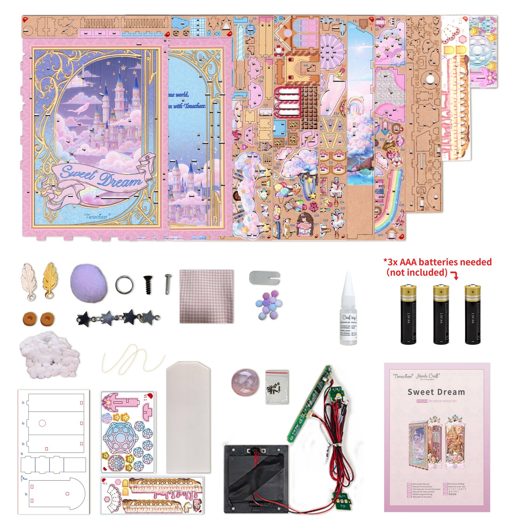 Hands Craft Model Kits > Other Model Kits DIY Book Nook Kit: Sweet Dream w/ Dust Cover 810101583308 HTQ145