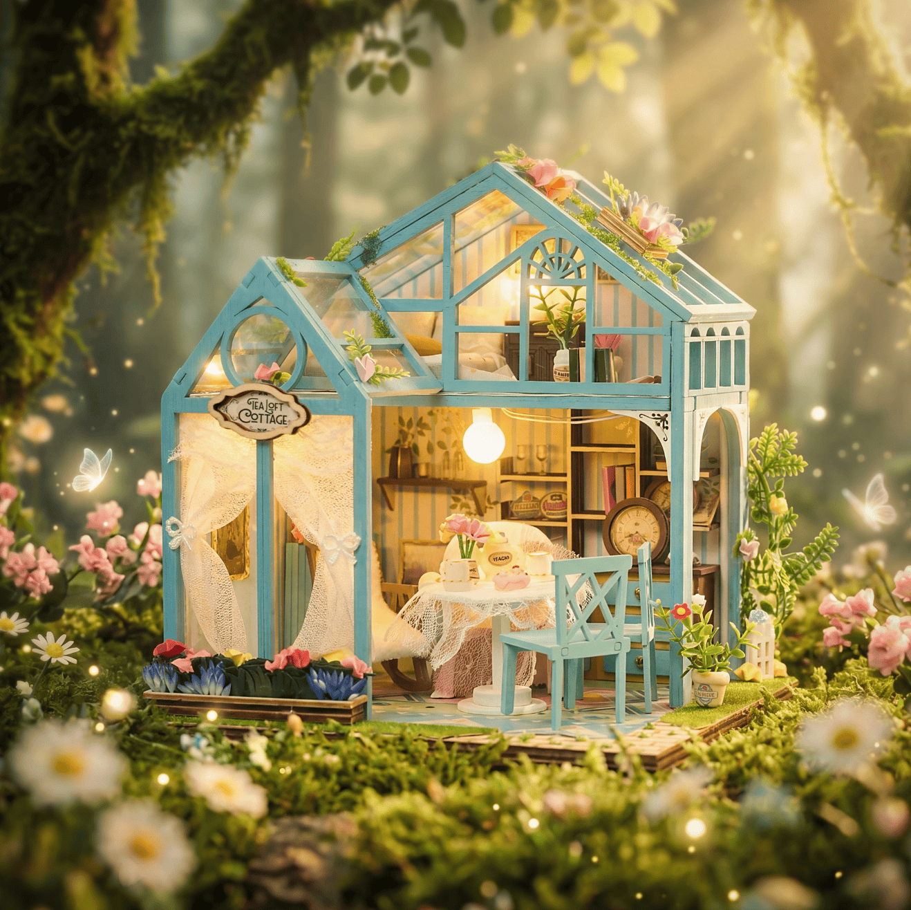 Hands Craft Model Kits > Other Model Kits DIY Book Nook Kit: Tea Loft Cottage 810101583902 MIN107