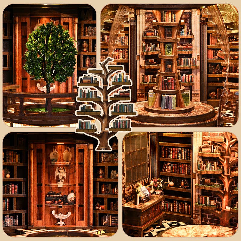 Hands Craft Model Kits > Other Model Kits DIY Book Nook Kit: Tree of Knowledge 810101583643 BNH301