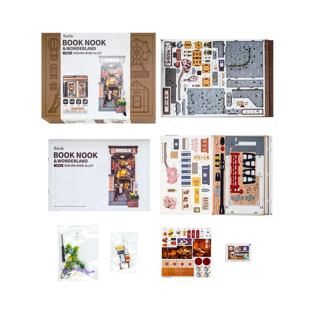 Hands Craft Model Kits > Other Model Kits DIY Book Nook: Sakura Wine Alley 810101581915 TGB11