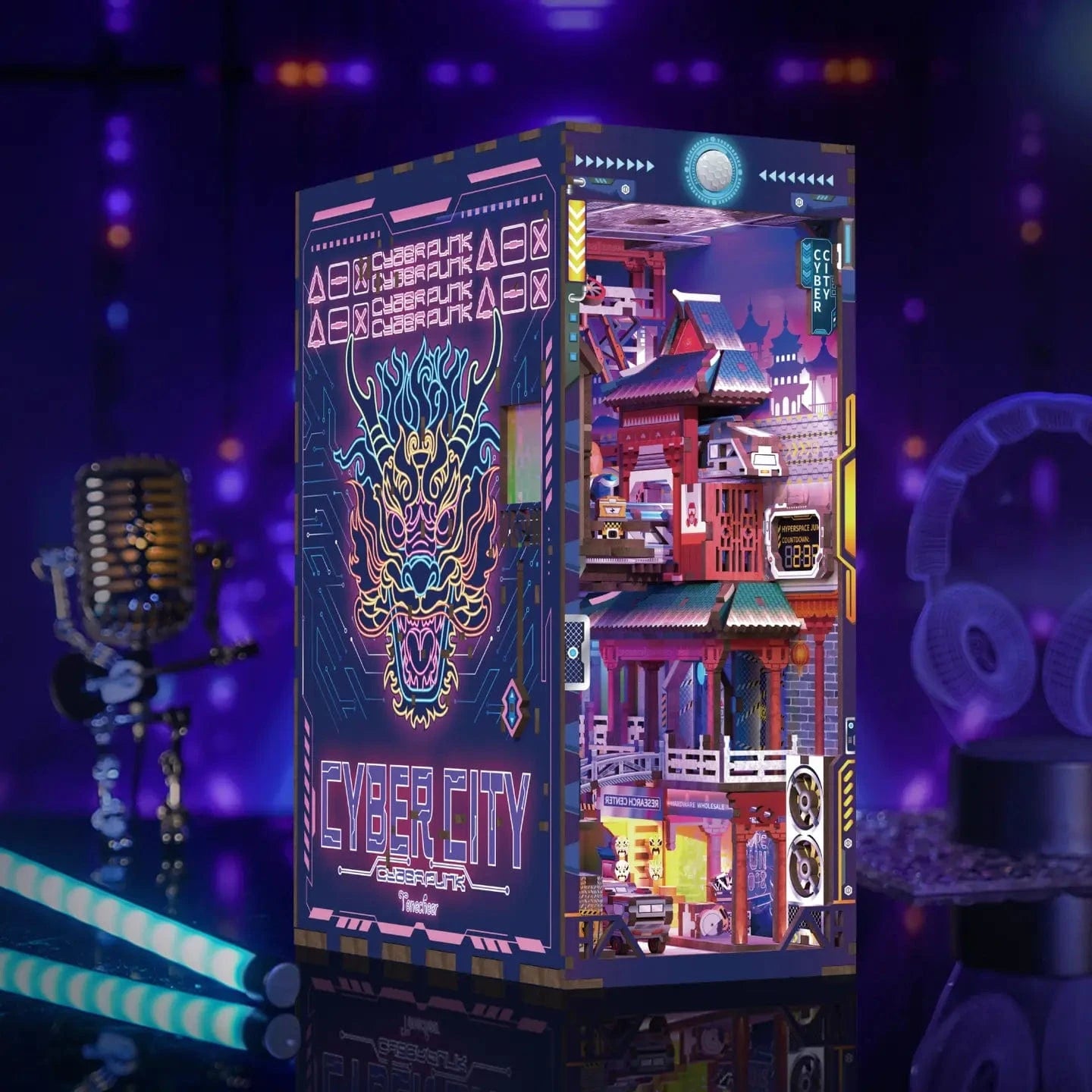 Hands Craft Model Kits > Other Model Kits Diy Miniature House Book Nook Kit: Cyber City 810101581946 HTQ131