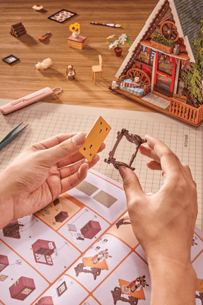 Hands Craft Model Kits > Other Model Kits DIY Miniature House Kit: A-Frame Cabin 810101583452 DG181