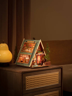 Hands Craft Model Kits > Other Model Kits DIY Miniature House Kit: A-Frame Cabin 810101583452 DG181