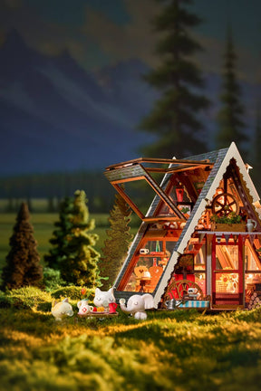 Hands Craft Model Kits > Other Model Kits DIY Miniature House Kit: A-Frame Cabin 810101583452 DG181