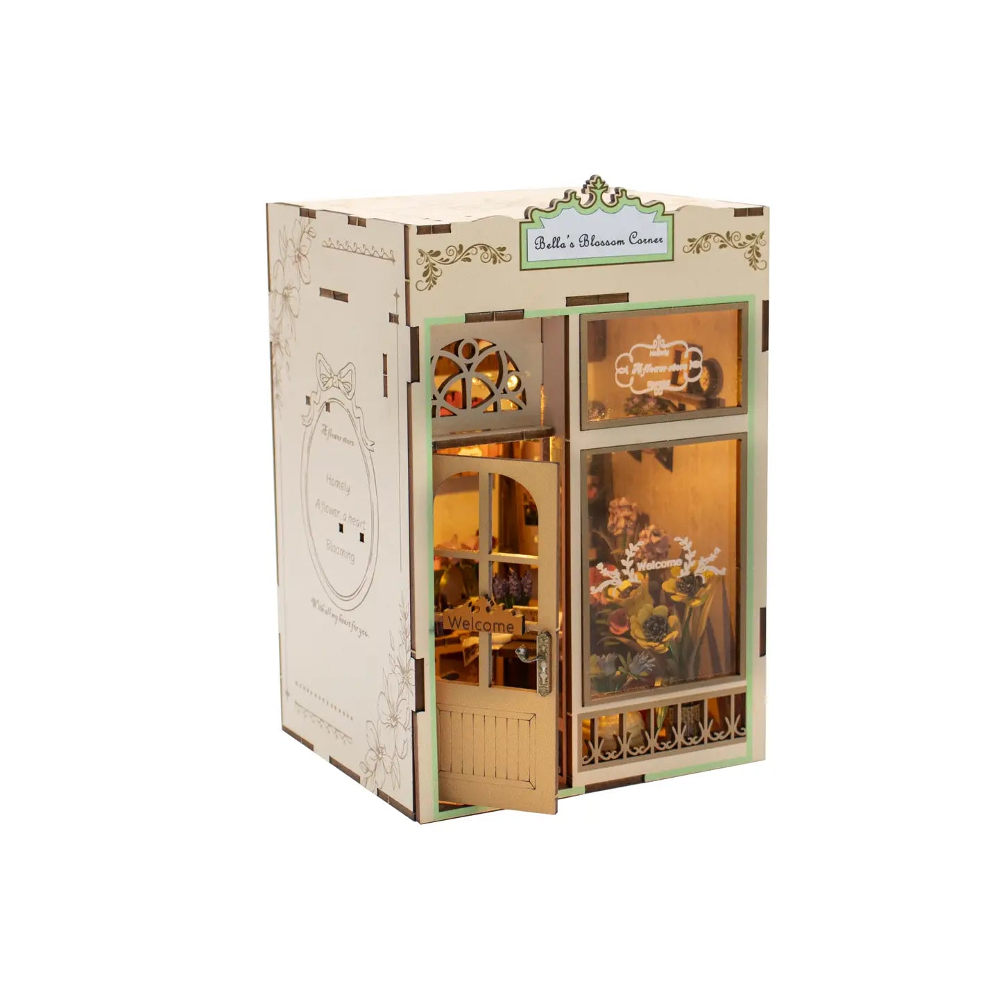 Hands Craft Model Kits > Other Model Kits DIY Miniature House Kit: Bella’s Blossom Corner 810101583933 BNH201