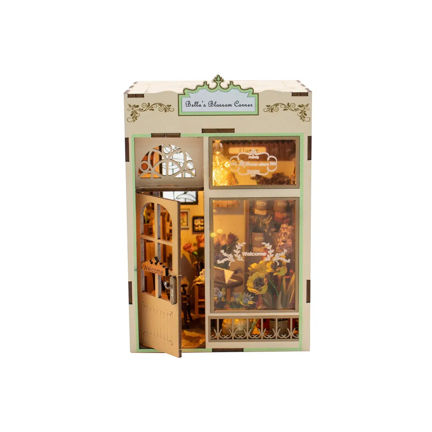 Hands Craft Model Kits > Other Model Kits DIY Miniature House Kit: Bella’s Blossom Corner 810101583933 BNH201