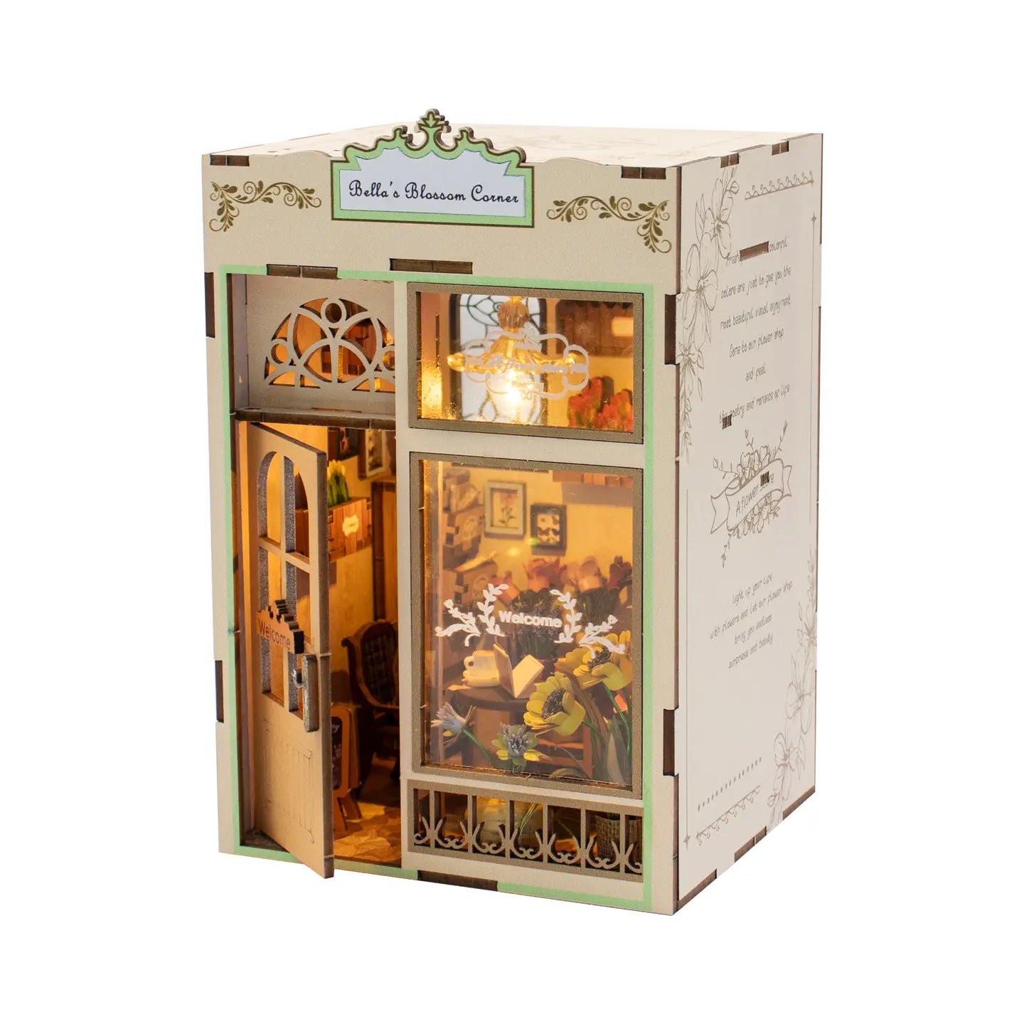 Hands Craft Model Kits > Other Model Kits DIY Miniature House Kit: Bella’s Blossom Corner 810101583933 BNH201
