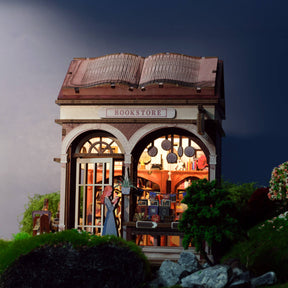 Hands Craft Model Kits > Other Model Kits DIY Miniature House Kit: Bookstore 810101582547 WPZ2003