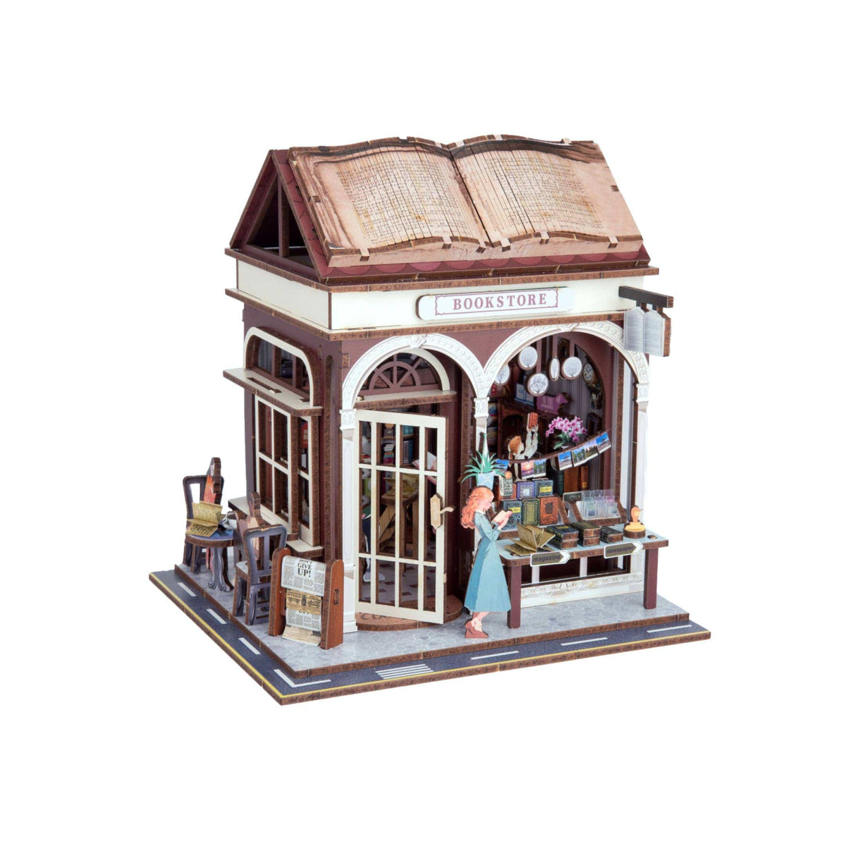 Hands Craft Model Kits > Other Model Kits DIY Miniature House Kit: Bookstore 810101582547 WPZ2003