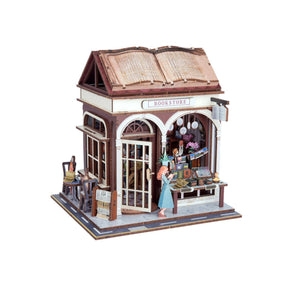 Hands Craft Model Kits > Other Model Kits DIY Miniature House Kit: Bookstore 810101582547 WPZ2003
