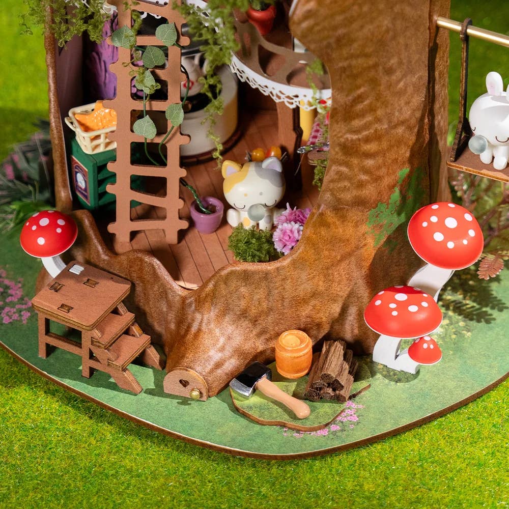 Hands Craft Model Kits > Other Model Kits DIY Miniature House Kit: Fairytale Tree House 810101582943 DG179