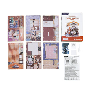 Hands Craft Model Kits > Other Model Kits DIY Miniature House Kit: Fresh Bakery 810101582530 WPZ2002