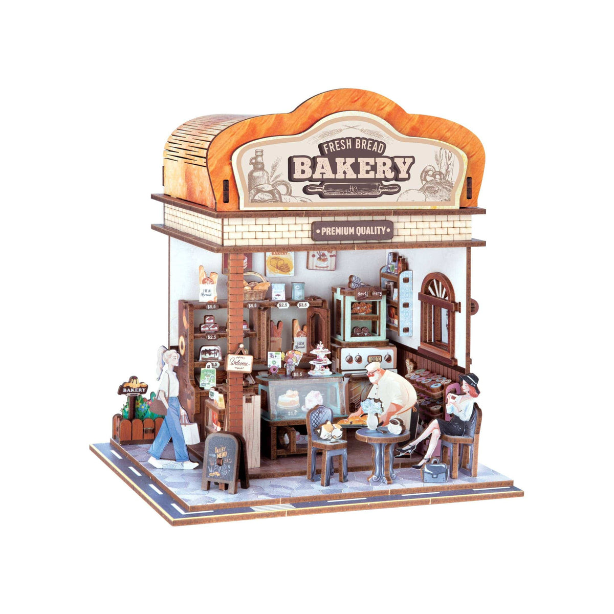 Hands Craft Model Kits > Other Model Kits DIY Miniature House Kit: Fresh Bakery 810101582530 WPZ2002