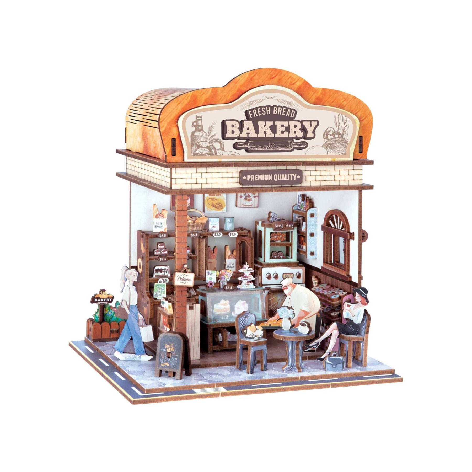 Hands Craft Model Kits > Other Model Kits DIY Miniature House Kit: Fresh Bakery 810101582530 WPZ2002