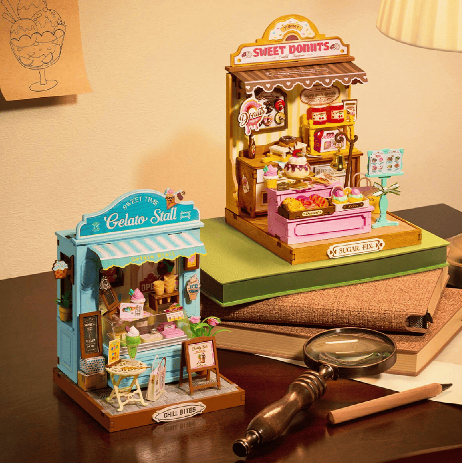 Hands Craft Model Kits > Other Model Kits DIY Miniature House Kit - Gelato Stall 810101583407 DS052