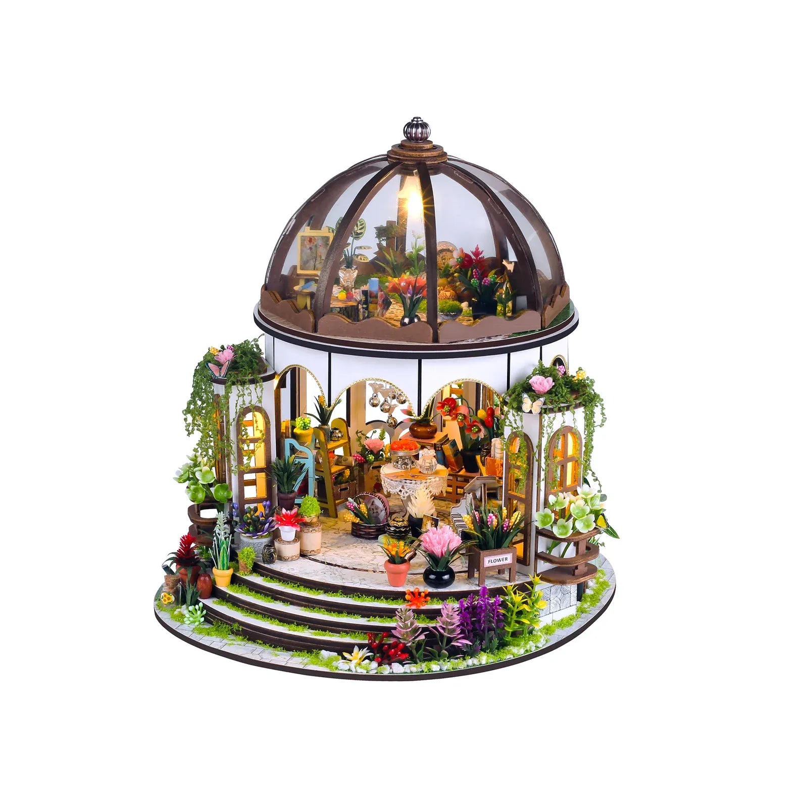 Hands Craft Model Kits > Other Model Kits Diy Miniature House Kit: Greenhouse Oasis 810101582844 MIN501
