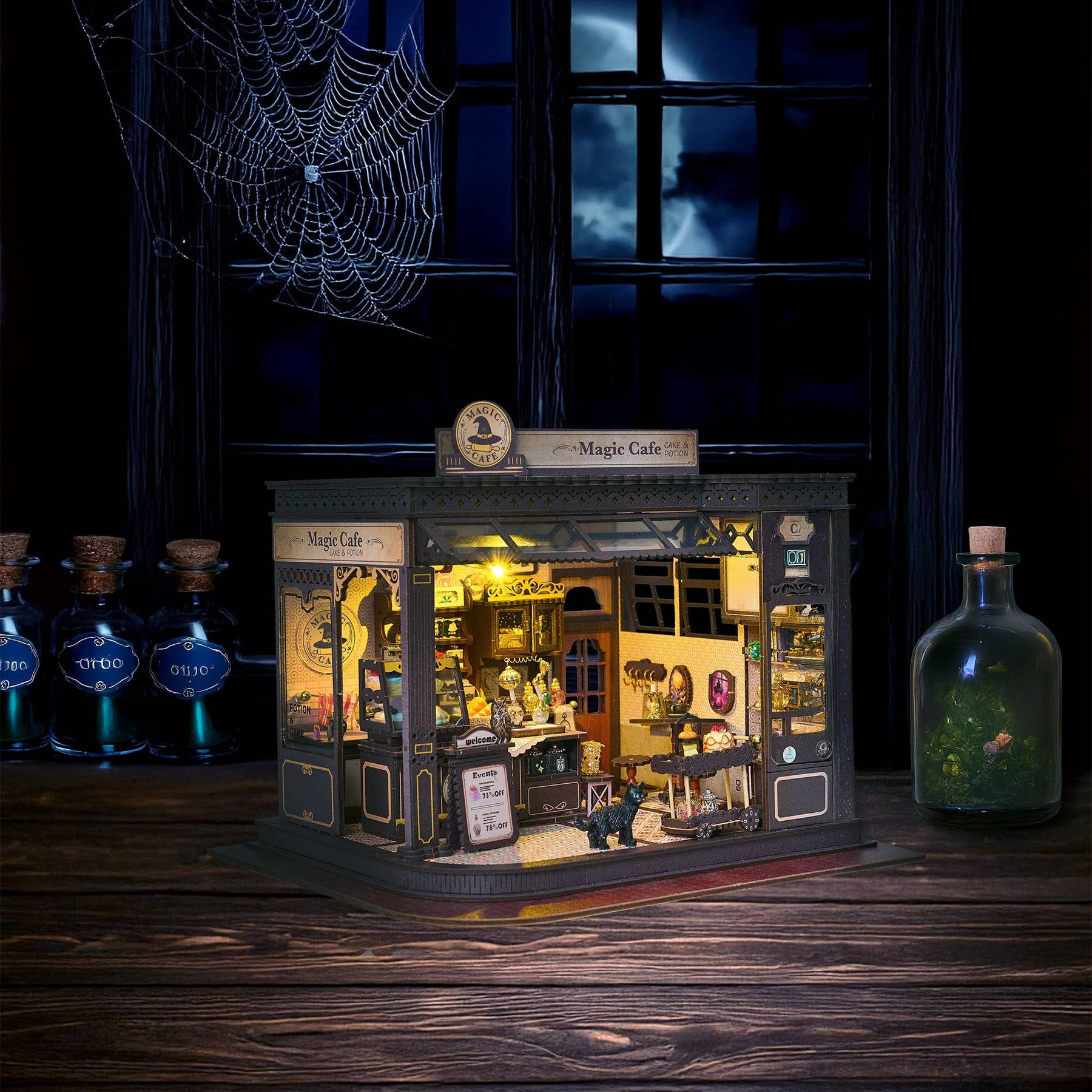 Hands Craft Model Kits > Other Model Kits DIY Miniature House Kit: Magic Café 810101582455 MIN201