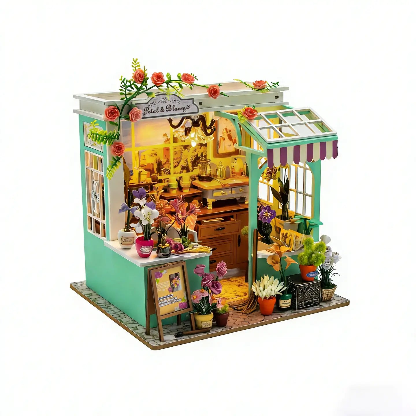 Hands Craft Model Kits > Other Model Kits DIY Miniature House Kit: Petal & Bloom 810101583957 MIN111