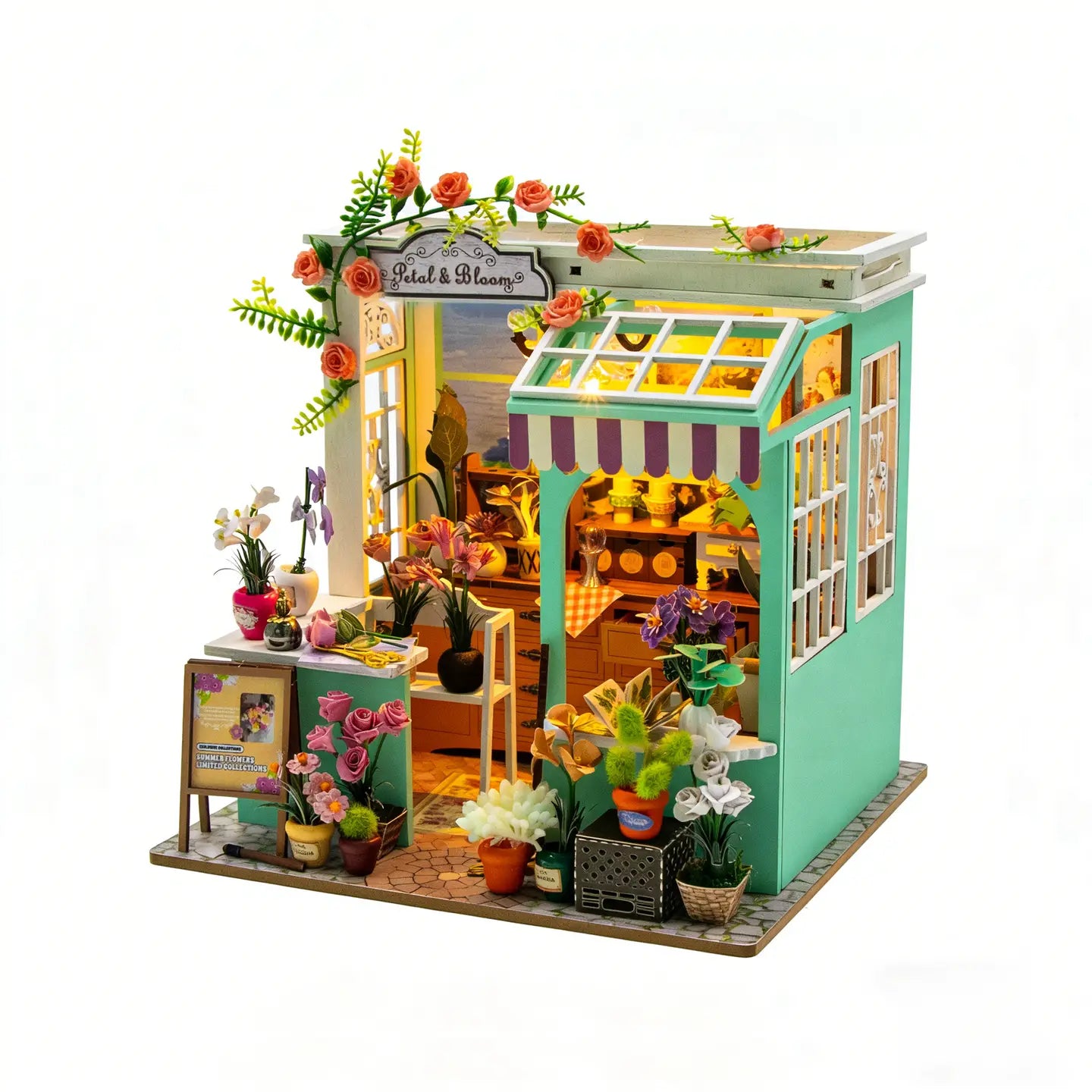 Hands Craft Model Kits > Other Model Kits DIY Miniature House Kit: Petal & Bloom 810101583957 MIN111