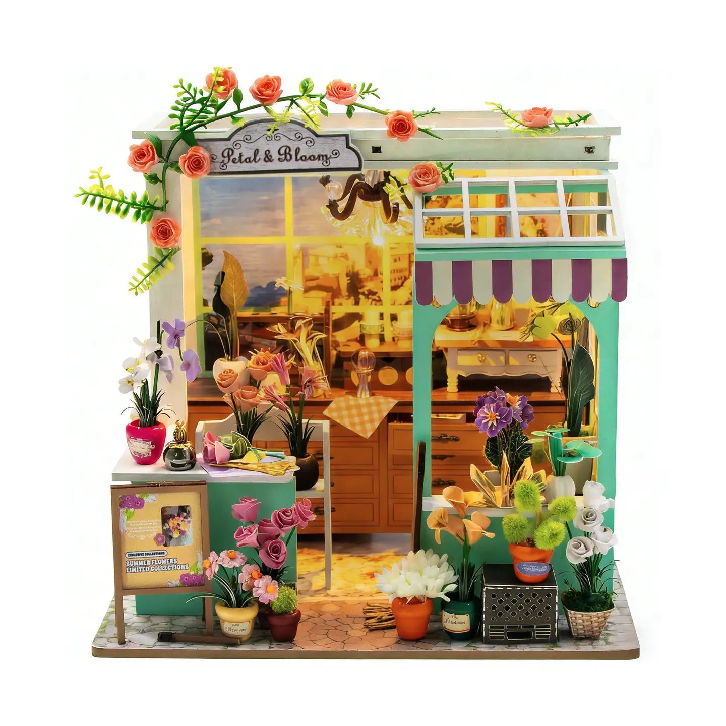 Hands Craft Model Kits > Other Model Kits DIY Miniature House Kit: Petal & Bloom 810101583957 MIN111