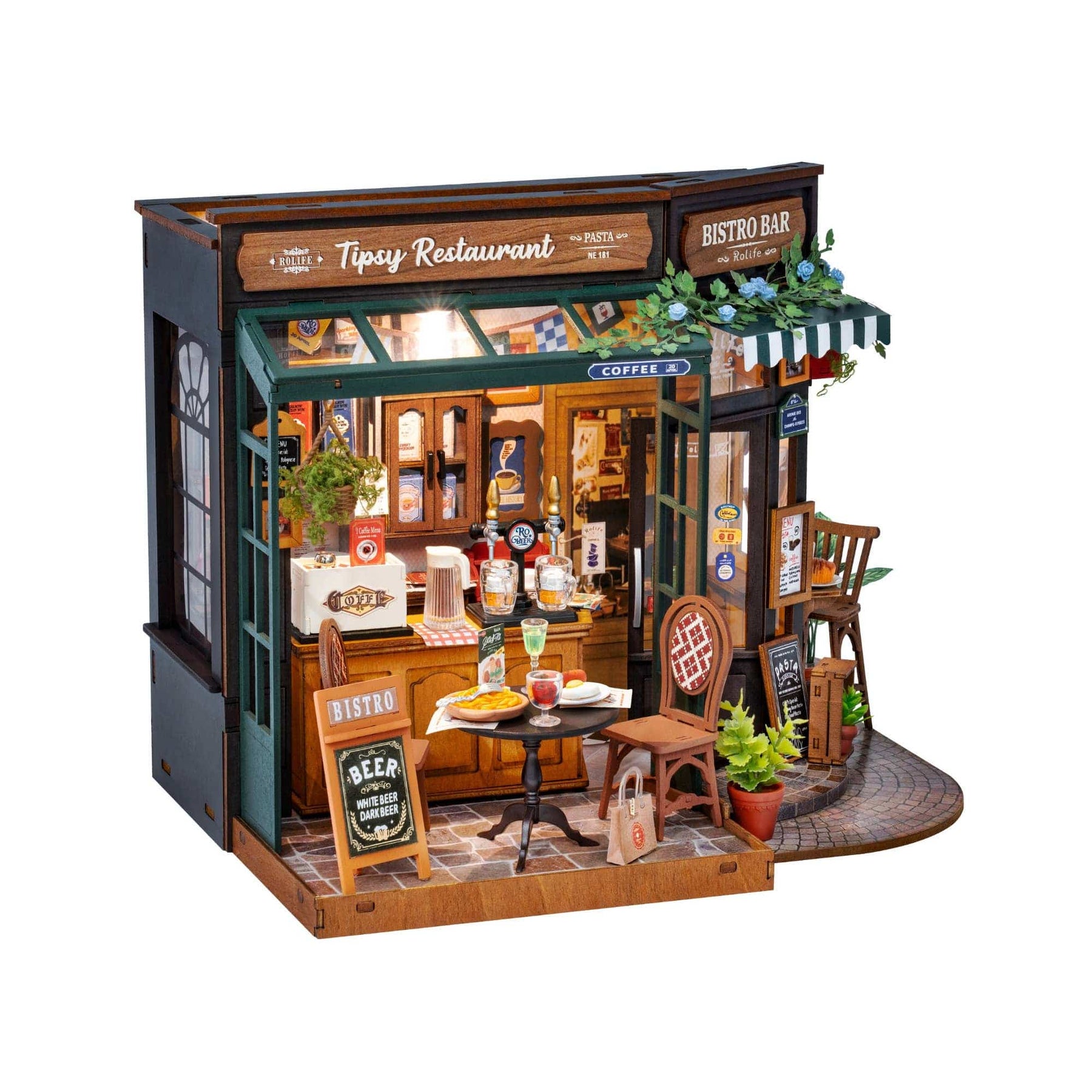 Hands Craft Model Kits > Other Model Kits DIY Miniature House Kit: Tipsy Restaurant 810101583483 DG167