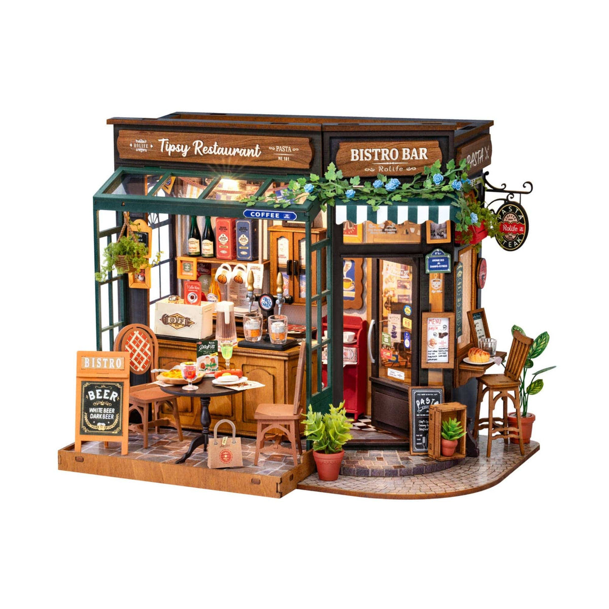 Hands Craft Model Kits > Other Model Kits DIY Miniature House Kit: Tipsy Restaurant 810101583483 DG167