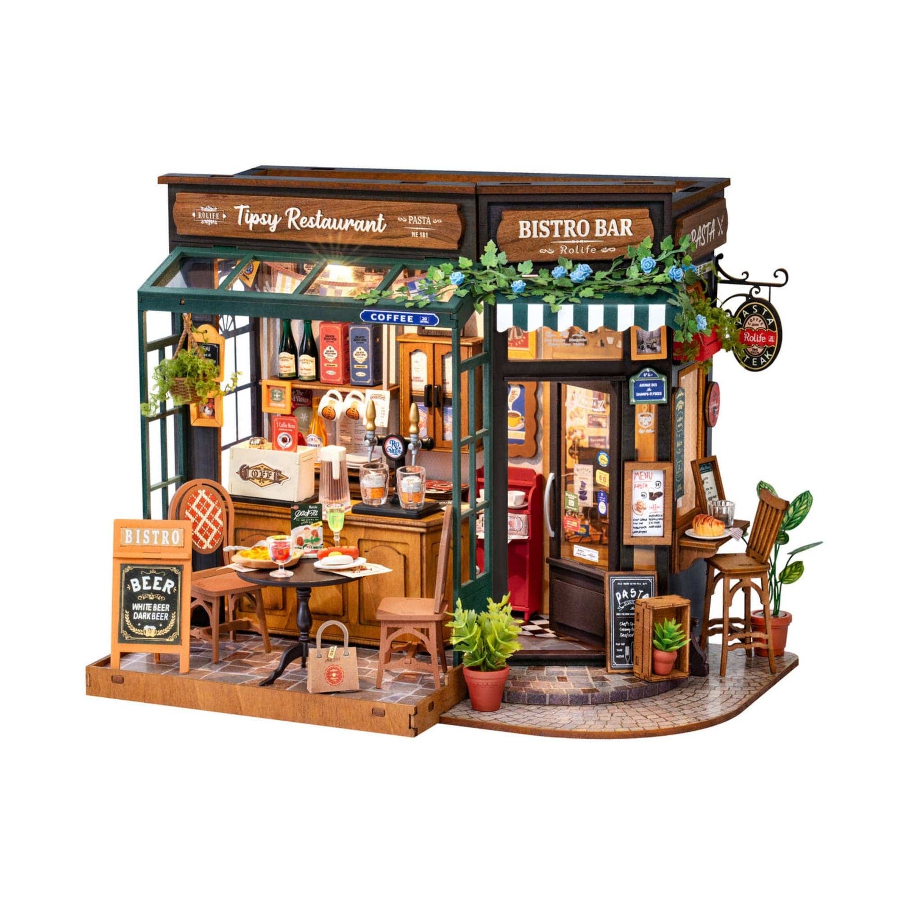 Hands Craft Model Kits > Other Model Kits DIY Miniature House Kit: Tipsy Restaurant 810101583483 DG167